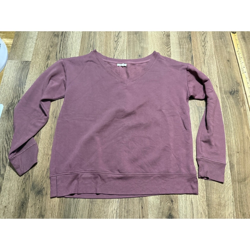 Maurices Shirts Women Size Medium Purple Pullover Long Sleeve V-Neck Sweatshirt